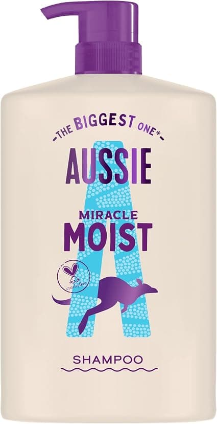 Aussie Miracle Moist Shampoo 1000ml, Moisturizing Formula to Revitalize and Restore Fragile and Dry Hair, Infused with Australian Macadamia Nut Oil, Cruelty Free