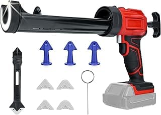 pour Milwaukee Pistolet d'étanchéité électrique sans fil pour batterie 18 V avec lumière LED 450 lm et 4 vitesses réglables, 300 ml pour cuisine, salle de bain, fenêtre (sans batterie)