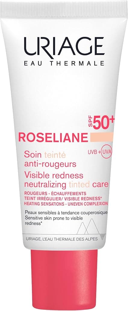 Uriage Roseliane CC Cream SPF30 - Ginseng Extract - Mask Redness, Evens Complexion, Lasting Soothes - Tinted Face Cream - Non-Comedogenic - Suitable for Skin Sensitive to Redness - 50 ml - Image 1