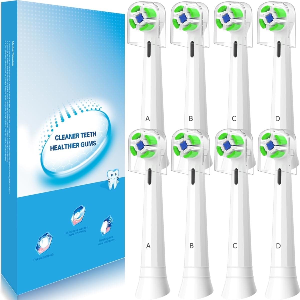 Toothbrush Heads Compatible with Oral-B iO Electric Toothbrush, Replacement Heads for iO 2 3 4 5 6 7 8 9 10 (8 White)
