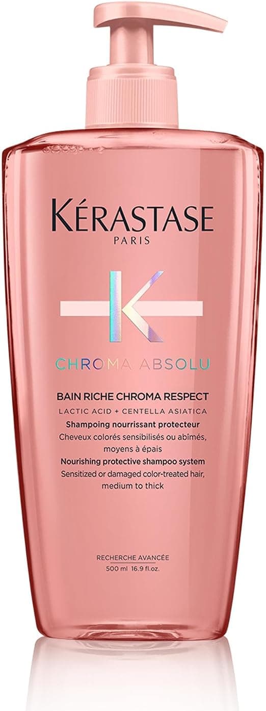 Kérastase, Chroma Absolu, Nourishing & Protecting Shampoo, For Sensitive or Damaged Dyed Hair, Medium to Thick Chroma Respect Rich Bath, 500 ml - Image 1