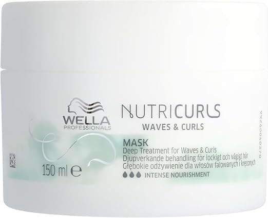 Wella Professional NUTRICURLS Masque Soin Nourrissant intense pour cheveux ondulés et bouclés – nourrit en profondeur et définit les boucles - Image 1