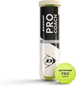Dunlop Pro Coach Tennis Ball - for Training and Training Sessions (4 Balls)