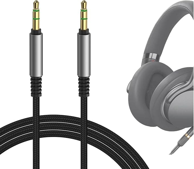 Geekria QuickFit Audio Cable Compatible with Sony MDR-1AM2, MDR-XB950N1, MDR-XB950B1, WH-1000XM5, 1000XM3, 1000XM4, 1000XM2, WH-XB910N Headphones, 3.5mm Ordon Stereo Replacement (3.5 mm) .3 m)