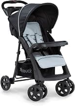 hauck Poussette Canne Compacte Shopper Neo II – dès la Naissance jusqu’à 22 kg, Position Allongée, Pliage Ultra Compact à Une Main, 2 x Plateau avec Porte-Gobelet, Grand Panier XL, Caviar Silver