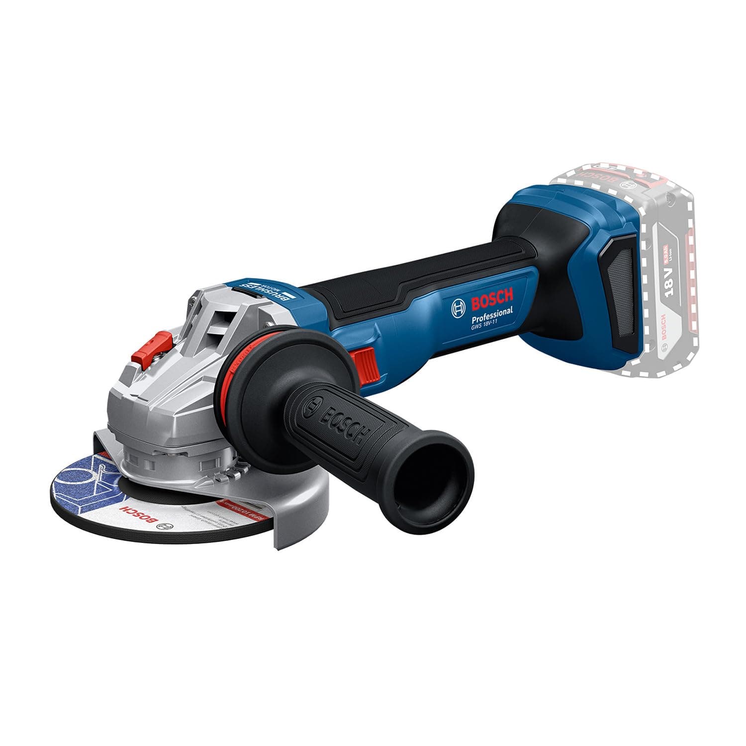 Bosch Professional 18V System cordless angle grinder GWS 18V-11 (disc diameter 125 mm, without battery or charger), without speed preset - Image 1