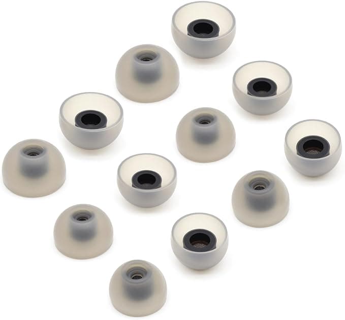 6 Pairs of Replacement Silicone Tips for Samsung Galaxy Buds 2 - Fit in Case Tips (Black, SML) - Image 1