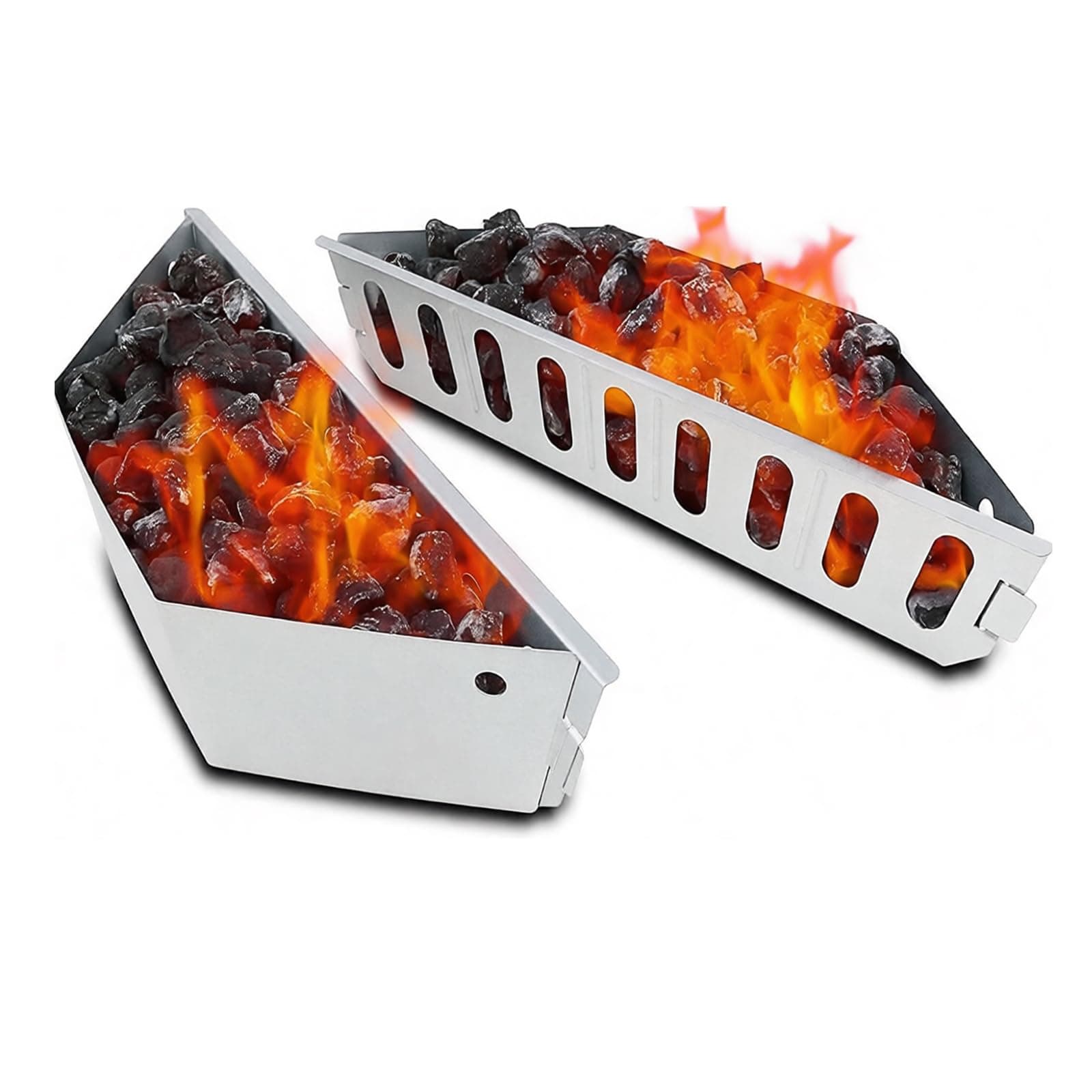 Weber GFTIME Charcoal Baskets Char-Basket for Weber 7403 Charcoal Barbecues 47.6 and 67 cm, Charcoal Basket for Direct and Indirect Heat, 2 Pack