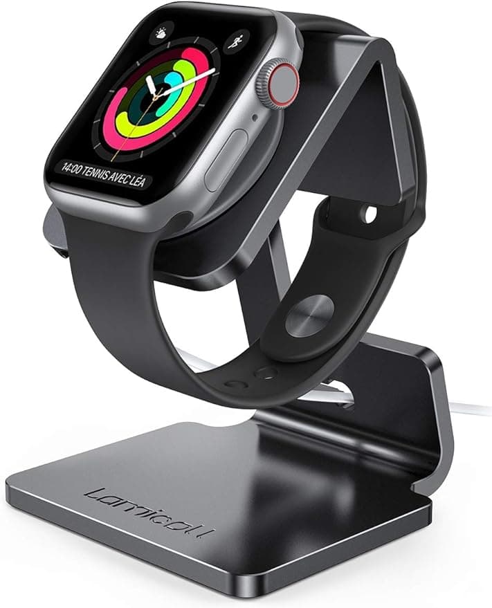 Lamicall Apple Watch Stand, Charging Dock Stand for Apple Watch Series SE, iWatch Series 6, 5, 4, 3, 2, 1, iWatch 44mm/42mm/40mm/38mm, Black