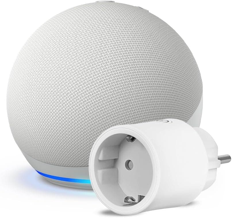 Echo Dot (5e génération) | Blanc + OSRAM SMART+ Prise intelligente avec Matter, Fonctionne avec Alexa - Kit de démarrage Maison connectée - Image 1