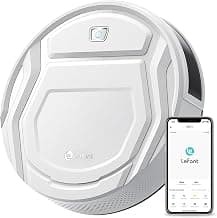 Lefant Aspirateur Robot, Robot Aspirateur Autonomie Mince Silencieux, Connecté avec WiFi/Alexa/App, 3 Modes d'aspirations, Programmable, Idéal pour Les Poils d'animaux Tapis Sols Durs, M210 Blanc
