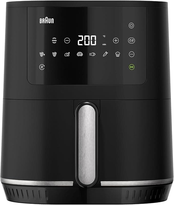 Braun MultiFry 3 HF3030IBK, Air Fryer with 4.3L Capacity, 80-200° Digital Temperature Control, RealAir Technology, 8 Preset Programs, Touch Control, 1500W, Matte Black - Image 1