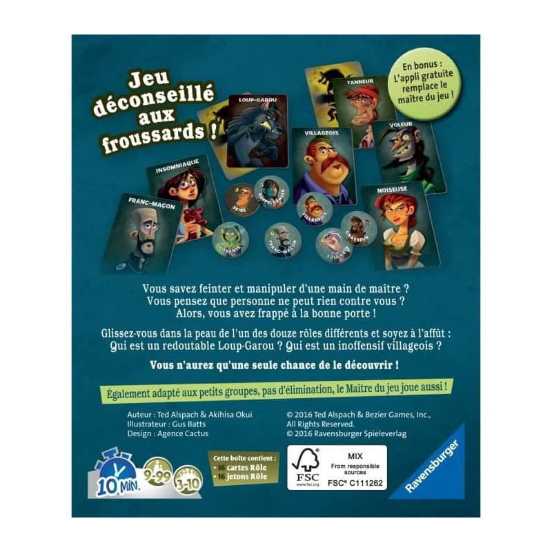 Ravensburger - Werewolf for One Night - Werewolf Board Game - Atmosphere Game - 3 to 10 Players - Ages 9+ - Free App - 26681 - (Multilingual - French Included) - Image 4