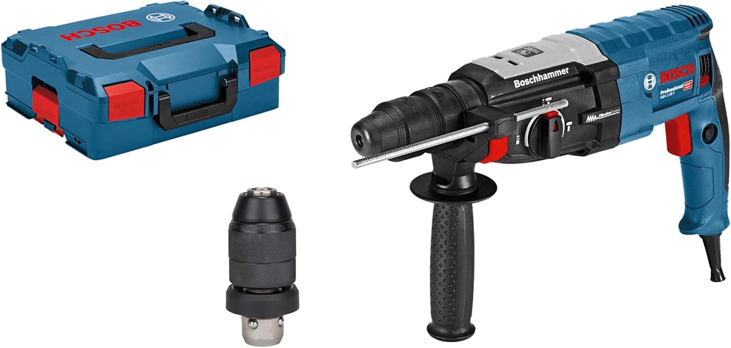 Bosch Professional hole punch GBH 2-28 F (with auxiliary handle, depth stop 210 mm, cloth, 13 mm automatic chuck, SDS plus interchangeable chuck, L-BOXX)