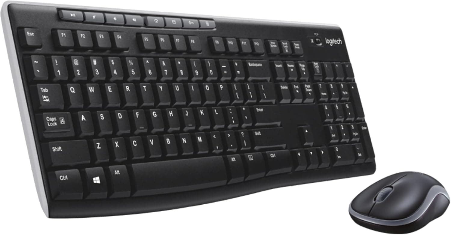Logitech MK270 Combo Clavier Souris sans Fil pour Windows, Connexion 2.4 GHz, Souris sans Fil Compacte, 8 Touches de Raccourci/Multimédia, Batterie Longue Durée 2 Ans, PC/Portable, AZERTY Français