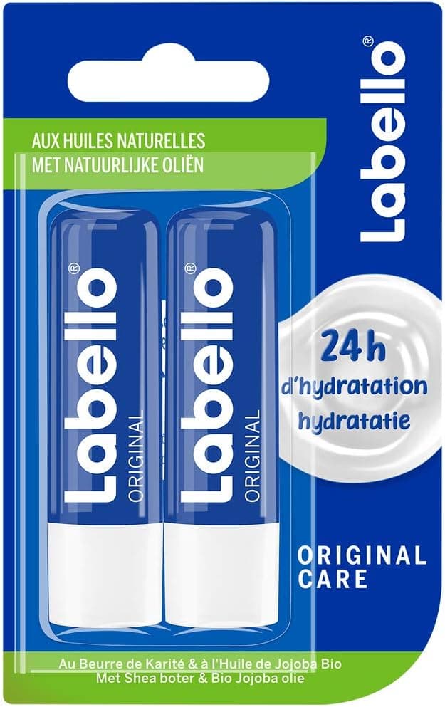 NIVEA NIVEA Labello Original, Baume à lèvres enrichi en huiles naturelles et à la texture onctueuse, Soin des lèvres Hydratation longue durée pendant 24H