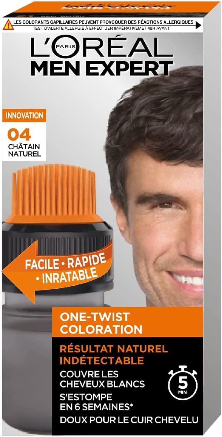 L'Oréal Men Expert L'Oréal Paris Men Expert - Coloration pour Homme - One Twist Coloration - Teinte : Châtain Moyen (04)