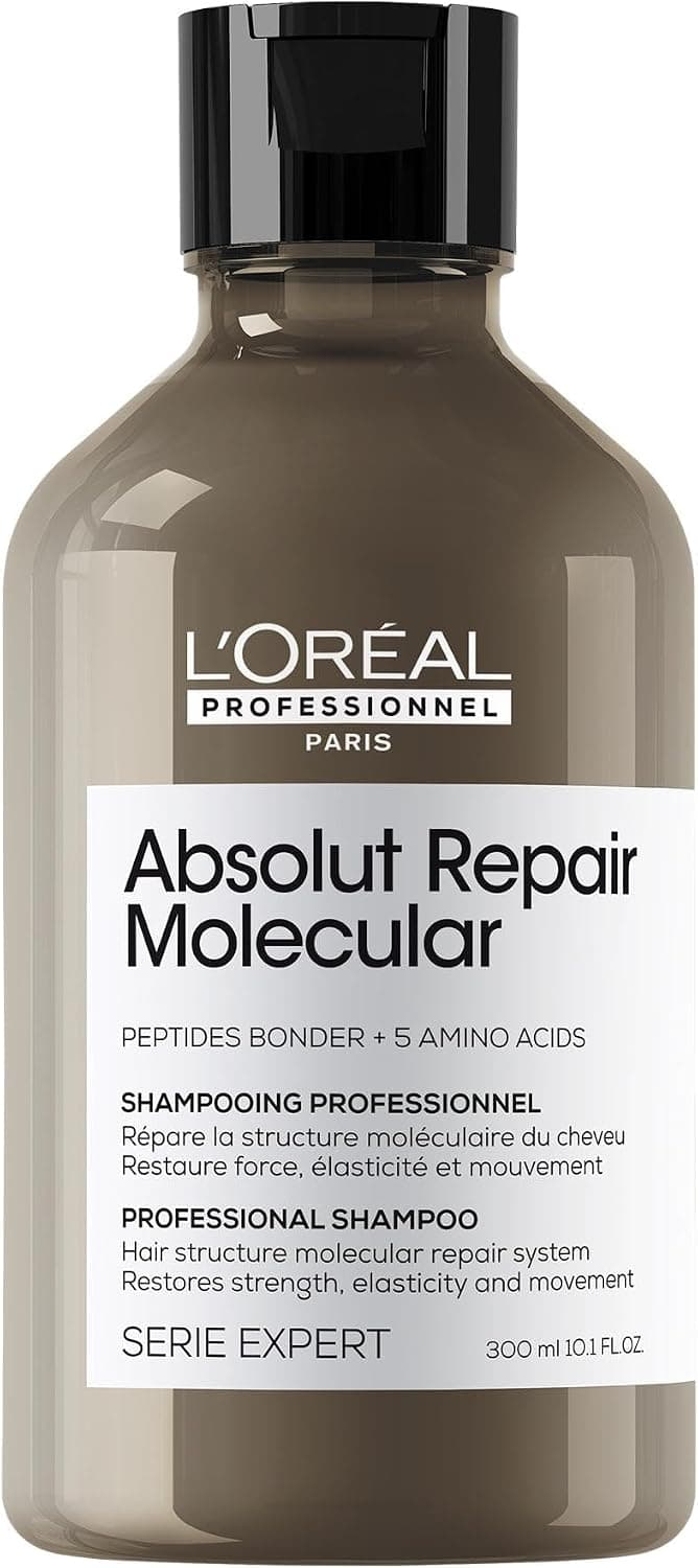 L’Oréal Professionnel, Shampoing Réparateur Sans Sulfate,Tous types de Cheveux Abîmés, Nourrit & Restaure en Profondeur les Dommages de la Fibre, Formule Brevetée, Absolut Repair Molecular