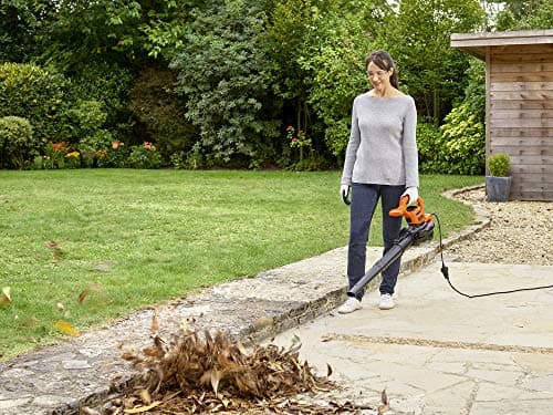 BLACK+DECKER BEBLV260 3-in-1 Electric Leaf Vacuum Cleaner with Grinder, 315 km/h High Blow Speed, 55 Litre Collector Bag, for Patios, Paths, Driveways, Black/Orange - Image 6