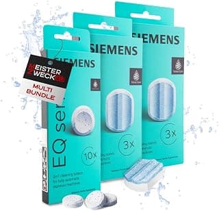 10 Cleaning Tablets and 6 Descaling Tablets Compatible with Siemens EQ Series Coffee Machines - Automatic Cleaning - Removes Coffee Oils from Unit