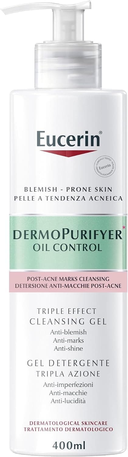 Eucerin DermoPure Triple Effect Reinigungsgel mit Salicylsäure für Gesicht und Körper, 400 ml Gel - Image 1