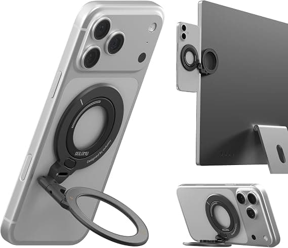 Ring Aulumu G09 Magnetic Grip Ring | Omnidirectional Rotation | MagSafe Compatible | Aluminum Alloy Construction | Stable Double-Sided Magnetic Attachment | Includes Ring