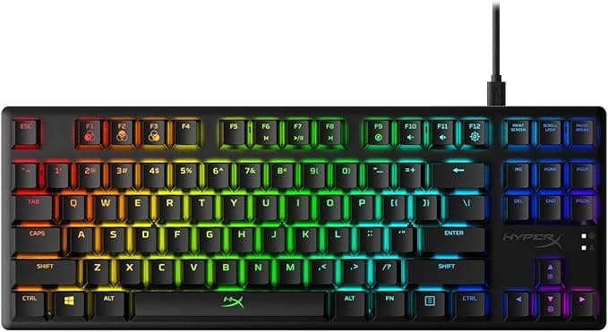 HyperX HyperX Alloy Origins Core - Mechanical Gaming Keyboard No Numeric Keypad - Compact Form Factor - HyperX Blue - RGB LED Backlight (US Layout)