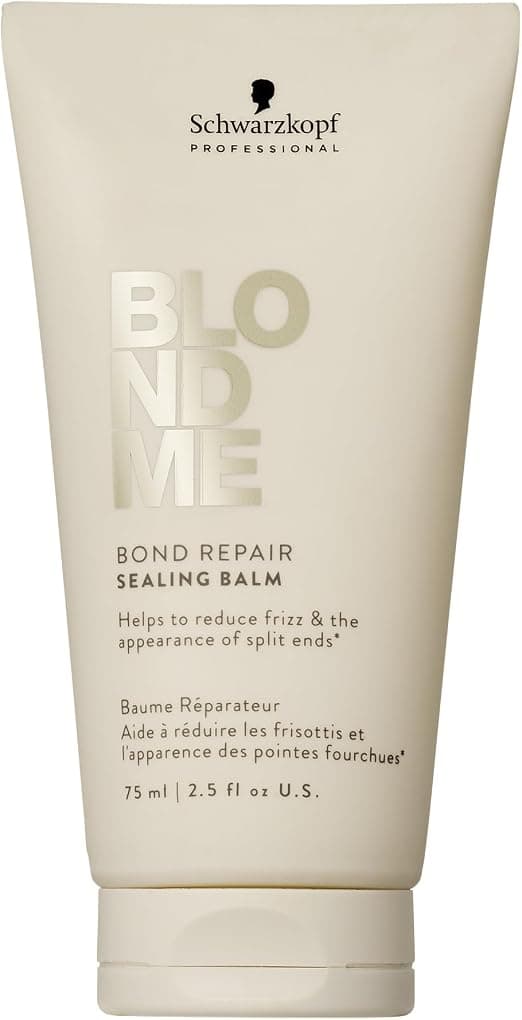 Schwarzkopf Professional BLONDME Bond Repair Sealing Balm Leave-In Care Thermal Protection Frizz Reducing Seal Split Ends Softening and Strengthening 75 ml