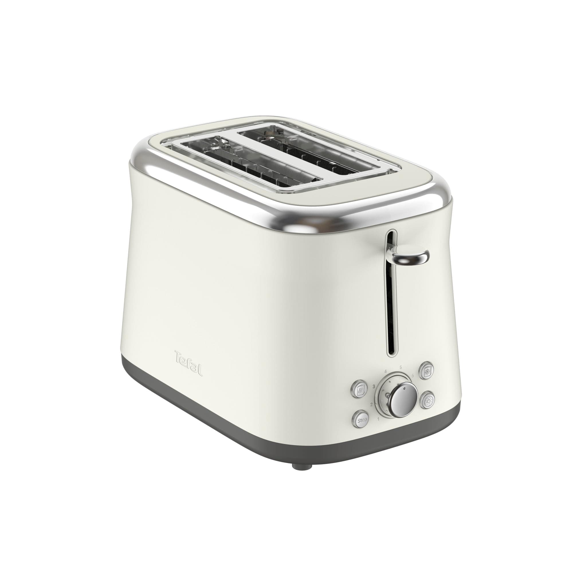 Tefal Collection, Toaster 2 Slots, Retro Stainless Steel Design, Raised Lever, 8 Levels of Gilding, TT720AE0 - Image 1