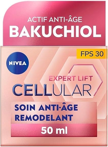 NIVEA Cellular Expert Lift FPS30 Reshaping Anti-Ageing Face Cream - Day Cream - Smooths & Reduces Wrinkles - Collagen Booster - Hyaluronic Acid & Natural Bakuchiol - All Skin Types - 50 ml
