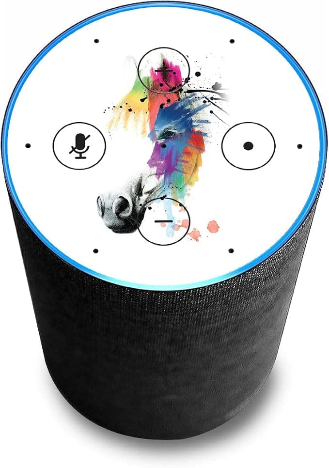 Head Case Designs sous Licence Officielle Mark Ashkenazi Horse Portrait Modèles Variés Vinyle Autocollant Peau Compatible avec Amazon Echo (2nd Gen) - Peau Uniquement Echo (2nd Gen) n'est Pas Inclus - Image 1