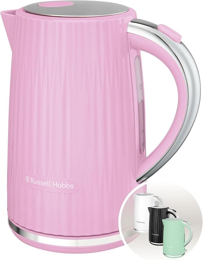 Russell Hobbs Eden 27362-70 Electric Kettle (Hot Water, Tea, Coffee, 1.7 L, Pressure Opening Lid, Perfect Pouring Spout, Removable and Washable Filter, Indicator Light, Raspberry, 2400W) - Image 1