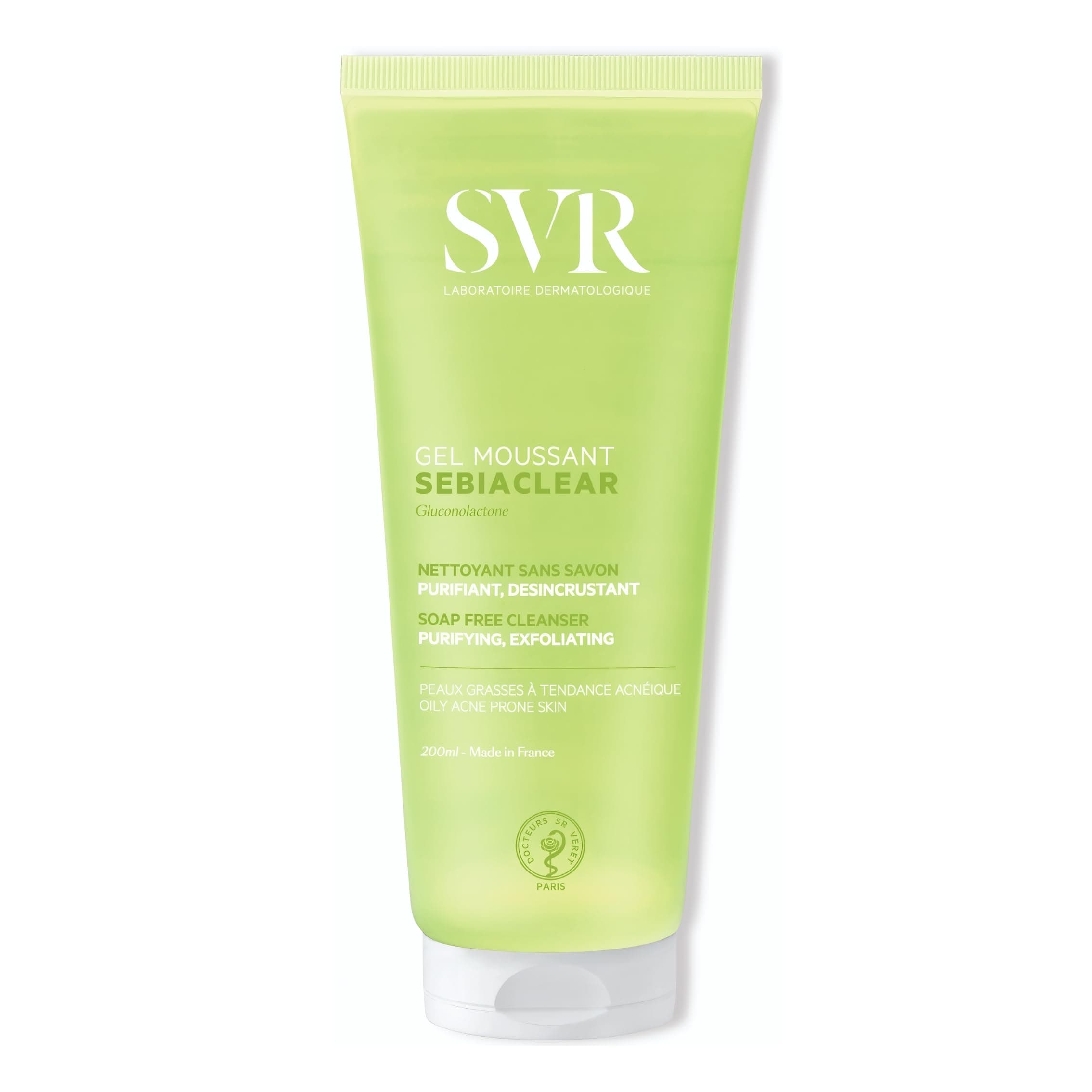 SVR - Sebiaclear Gel Moussant - Nettoyant purifiant anti-imperfections - Pour peaux mixtes à grasses, sensibles et à tendance acnéique - Gluconolactone4%, acide salicylique 0,5% - 200 ml - Image 4