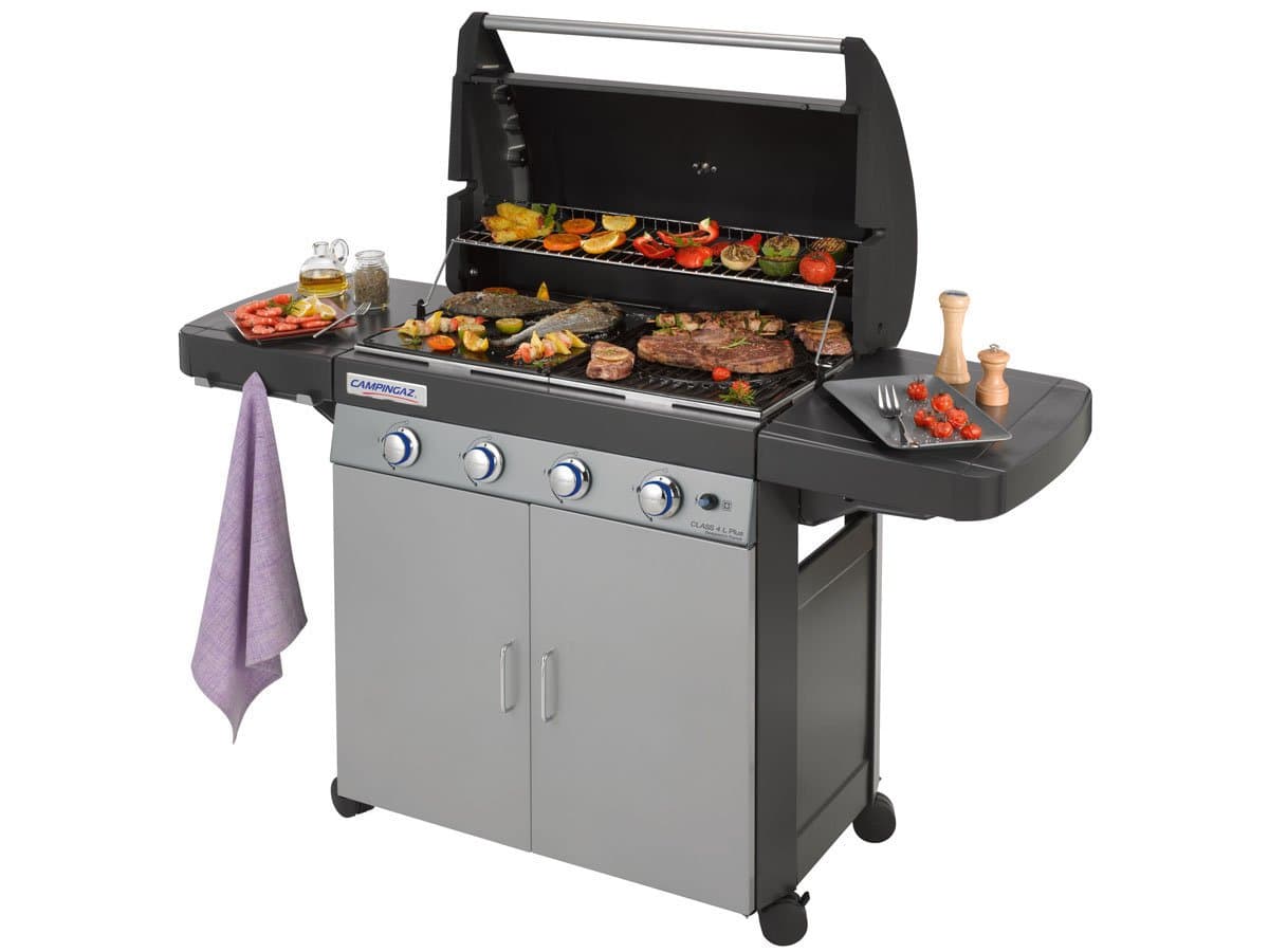 Campingaz Campingaz Class 4 L Plus gas grill, 4 burners, 12.8kW power, InstaClean easy cleaning system, double enamelled cast iron grill and griddle, 2 side shelves
