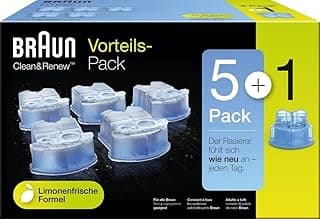 Braun Braun Clean And Renew Recharge De Cartouches Pour Rasoir Électrique, Pack De 5+1, Compatibles Avec Tous Les Braun SmartCare Et Clean&Charge Centers
