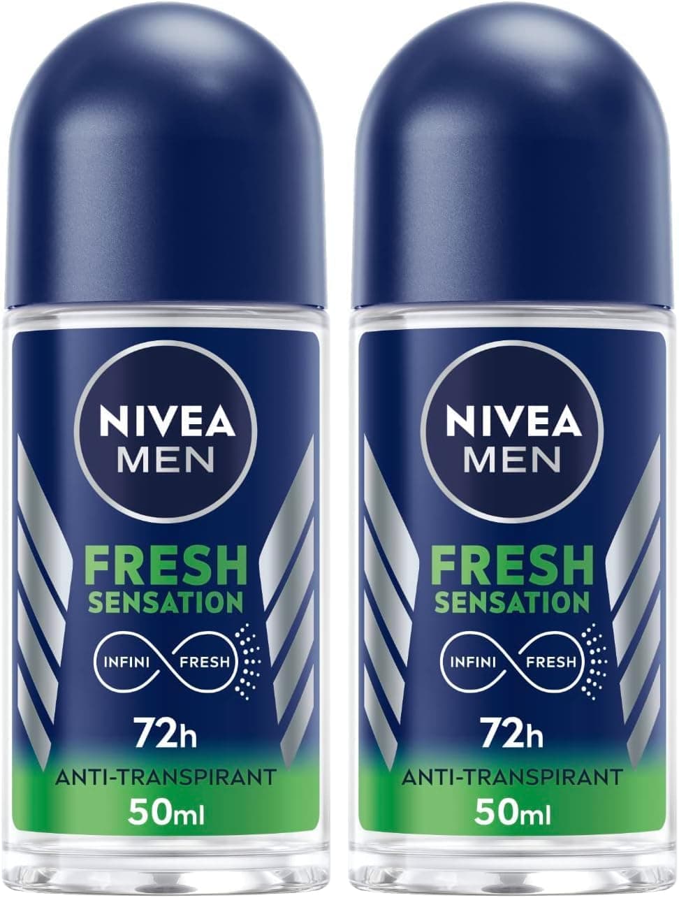NIVEA MEN Déodorant Bille Fresh Sensation (1 x 50 ML), Déodorant Homme fraîcheur 72 h, Anti-Transpirant parfumé Longue durée à la Formule INFINIFRESH Unique (Lot de 2) - Image 1