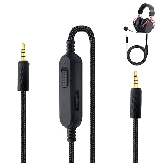 Headphone Audio Cable Compatible with Logitech G Pro G PRO X G233 G433 3.5mm Audio Extension Cable for Gaming Headset Volume Control with Microphone 2M(Black)