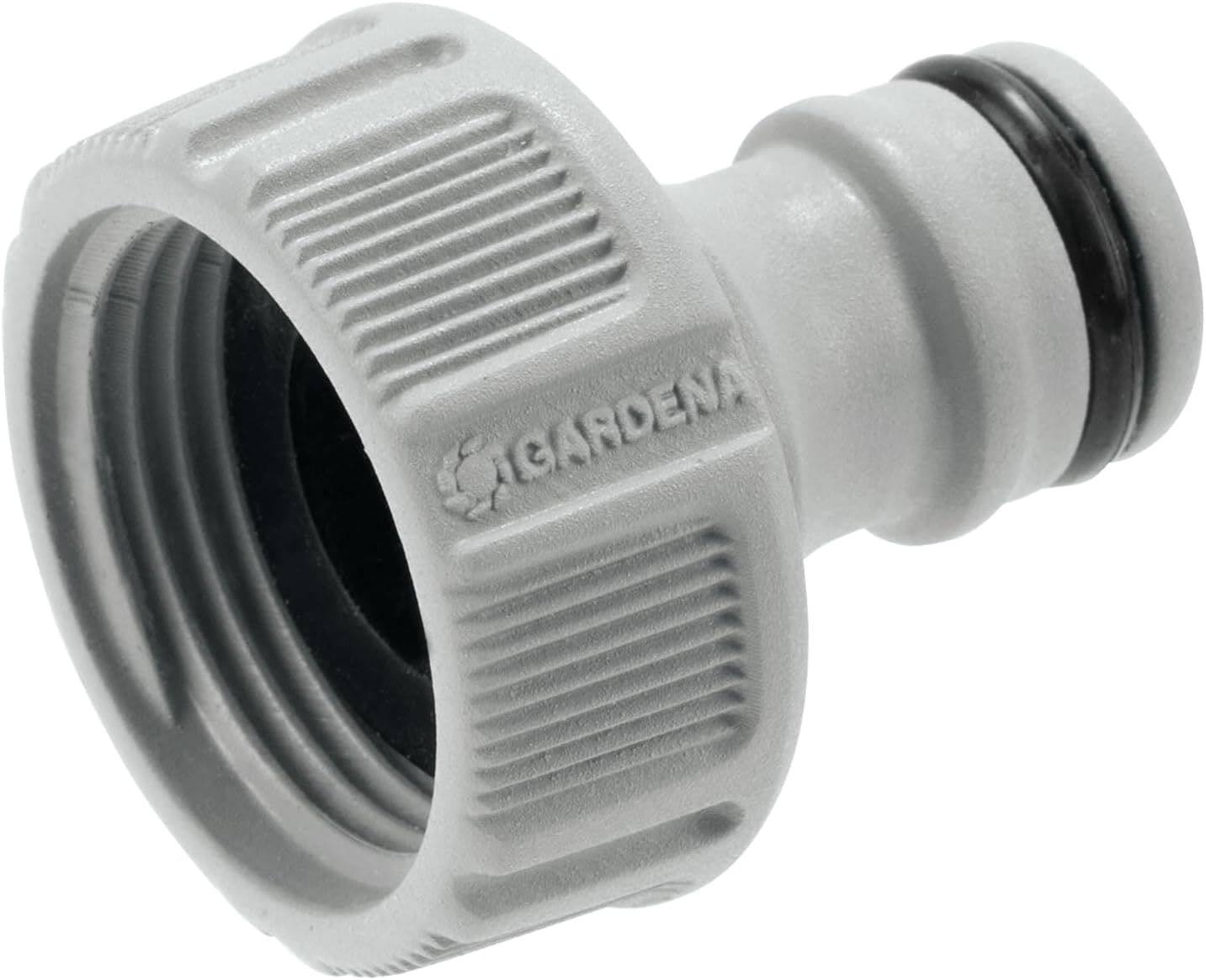 Gardena Gardena Nez de robinet 26,5 mm (G 3/4 pouces): OGS adaptateur pour raccordement d’un tuyau d’arrosage, technologie anti-éclaboussure, résistant au gel, vrac (18221-20)