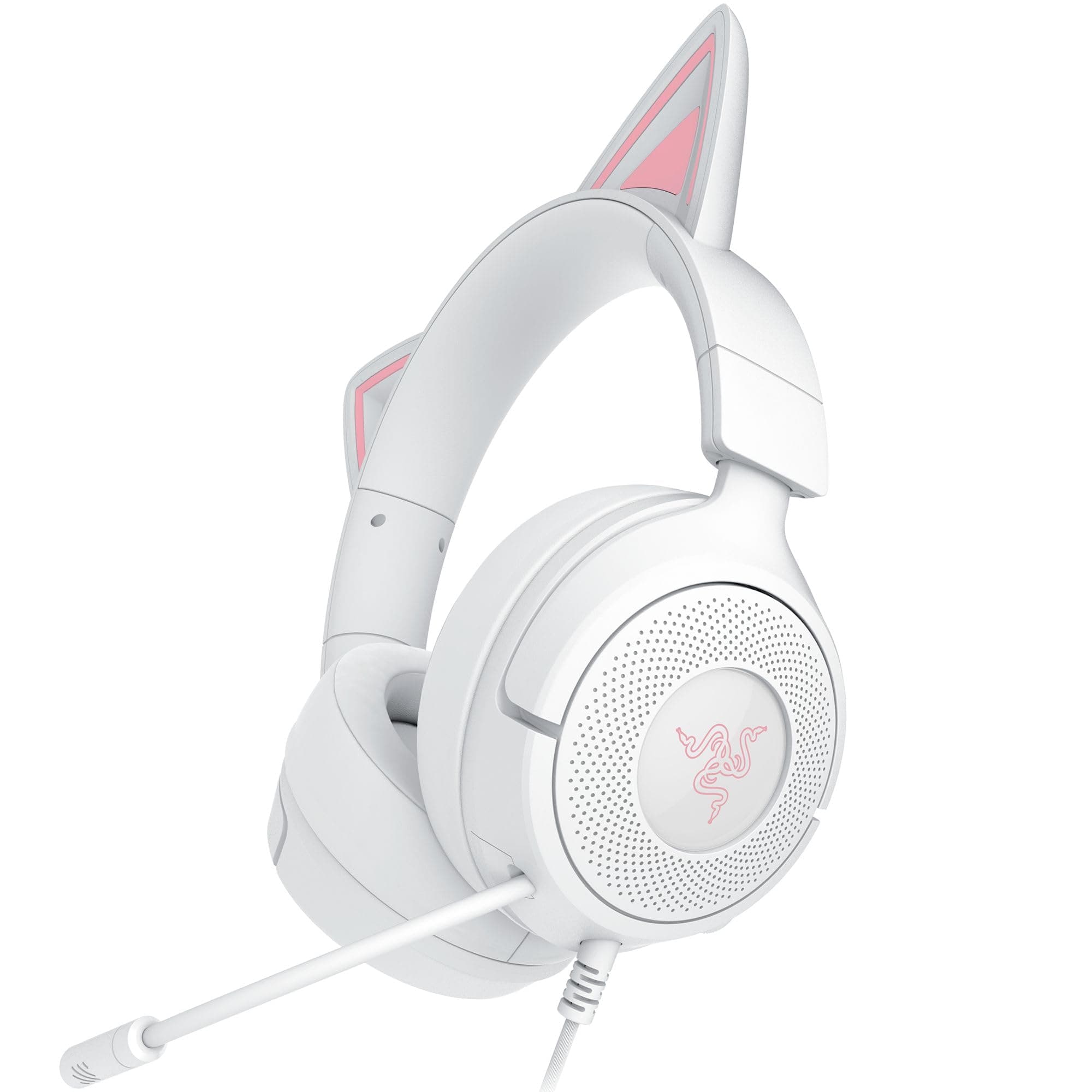 Razer Kraken Kitty V3 X - Kitty Wired Gaming Headset - Iconic Kitty Ears - Lightweight 270g - HyperClear Cardioid Mic - 40mm Triforce Speakers - 3.5mm Jack | White - Image 1