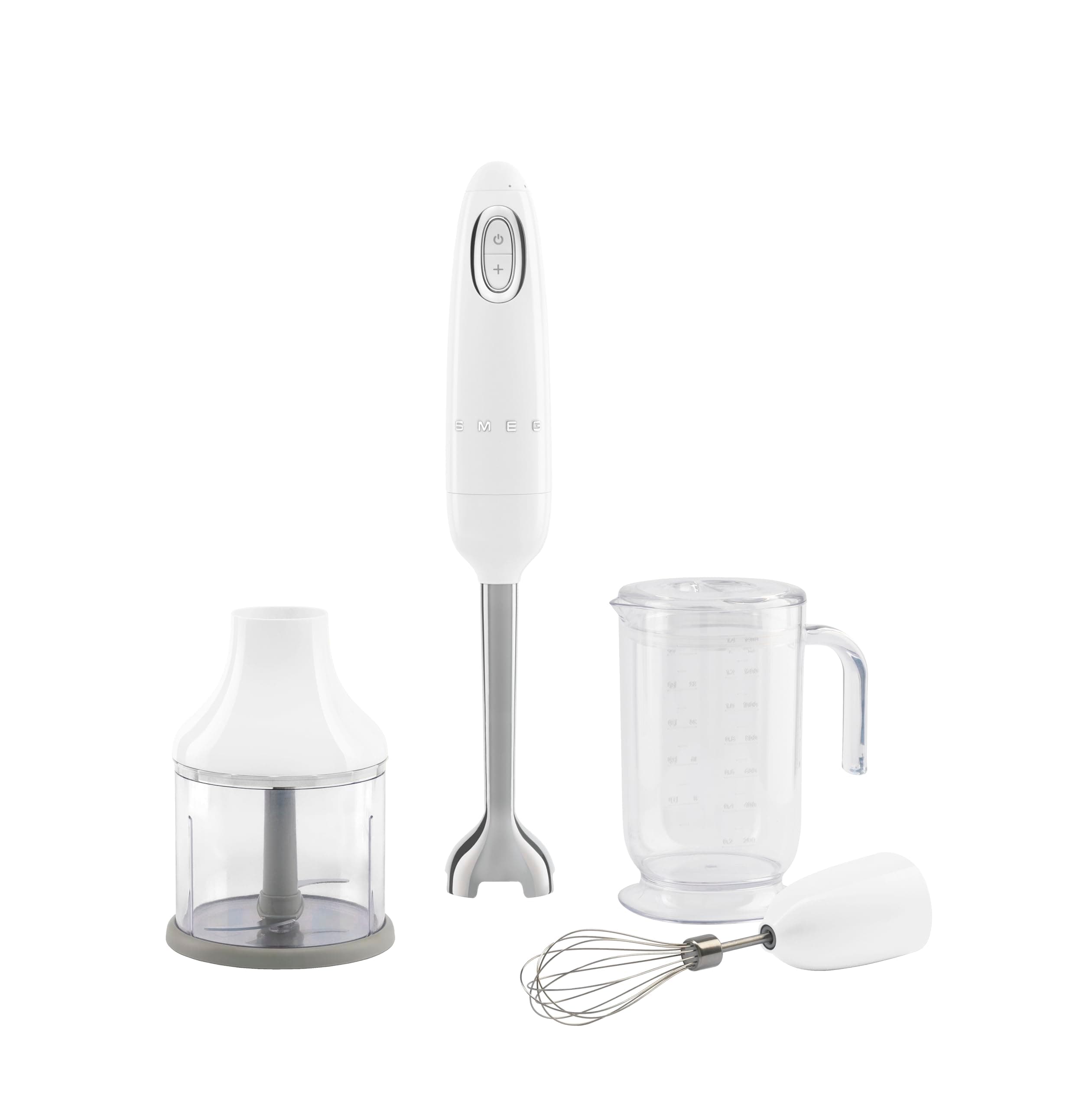 Smeg, HBF03WHEU Hand Blender, Turbo Function and Flowblend Cutting System, with Non-Slip Handle, Integrated Cord Storage, Accessories Included, Power 700W, White - Image 1