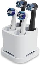 4 Toothbrush and Toothbrush Holder - Compatible with Oral-B, IO, Philips Sonicare, Waterpik, Fairywill - Food Grade Silicone (White)