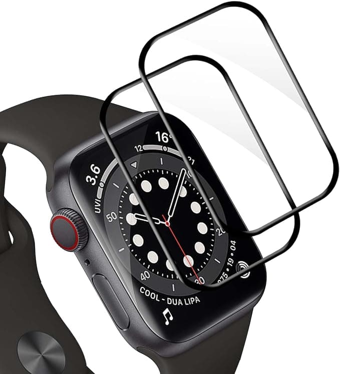 Bodyguard 2 x Tempered Glass for Apple Watch Series 4/5/6/SE/SE2/SE3 (44 mm), Anti-Oil, Anti-Scratch, No Bubbles, High Sensitivity, Ultra HD Apple Watch 44 mm Glass Protection - Image 1