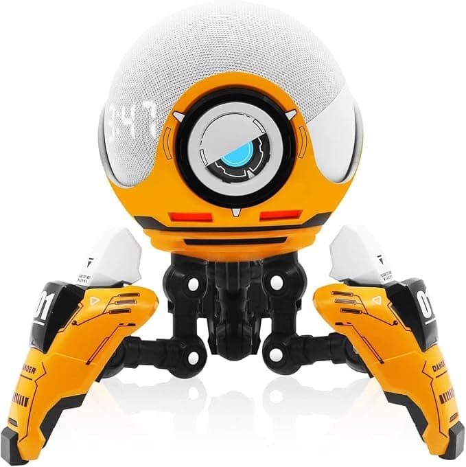 Compatible avec Amazon Echo Dot 4/5 (non inclus), pour dot 4, support de bureau, support de haut-parleur (orange, quelqu'un), 1 pièce - Image 1