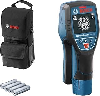 Bosch Professional Scanner Mural D-tect 120 (tuyaux en Plastique/Montants en Bois/Fils électriques sous Tension/métaux ferreux/métaux Non ferreux : 60/38/60/120/120 mm; Housse de Protection)