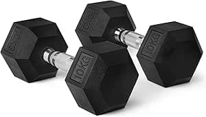 Amazon Basics Amazon Basics Rubber Encased Hex Dumbbell Weights Set