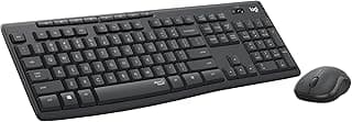 Logitech MK295 Silent ensemble souris et clavier sans fil avec technologie SilentTouch, pavé numérique taille standard, réactivité instantanée sans fil, 90% de bruit en moins, AZERTY Français - Gris
