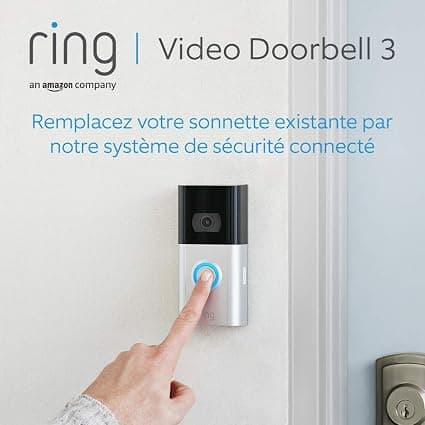 Ring Video Doorbell 3 Wireless (Video Doorbell 3) | Outdoor Doorbell with HD Camera, Video Doorphone, Waterproof Outdoor, Motion Detection, Easy Installation | Free Ring Protect 30-Day Trial - Image 1