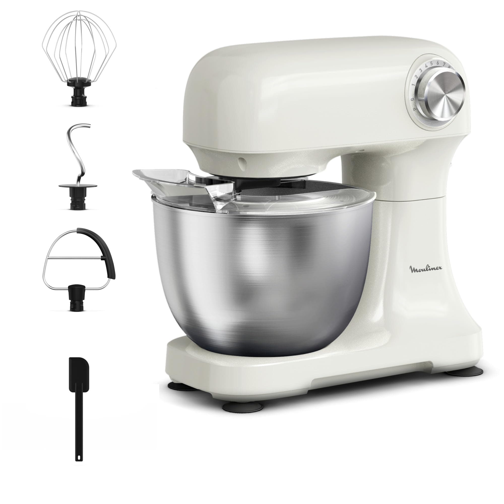 Moulinex, Bake Simple, Compact Mixer, Easy Use, Whisk, Beater and Mixer Hook, QA141AF0 - Image 1