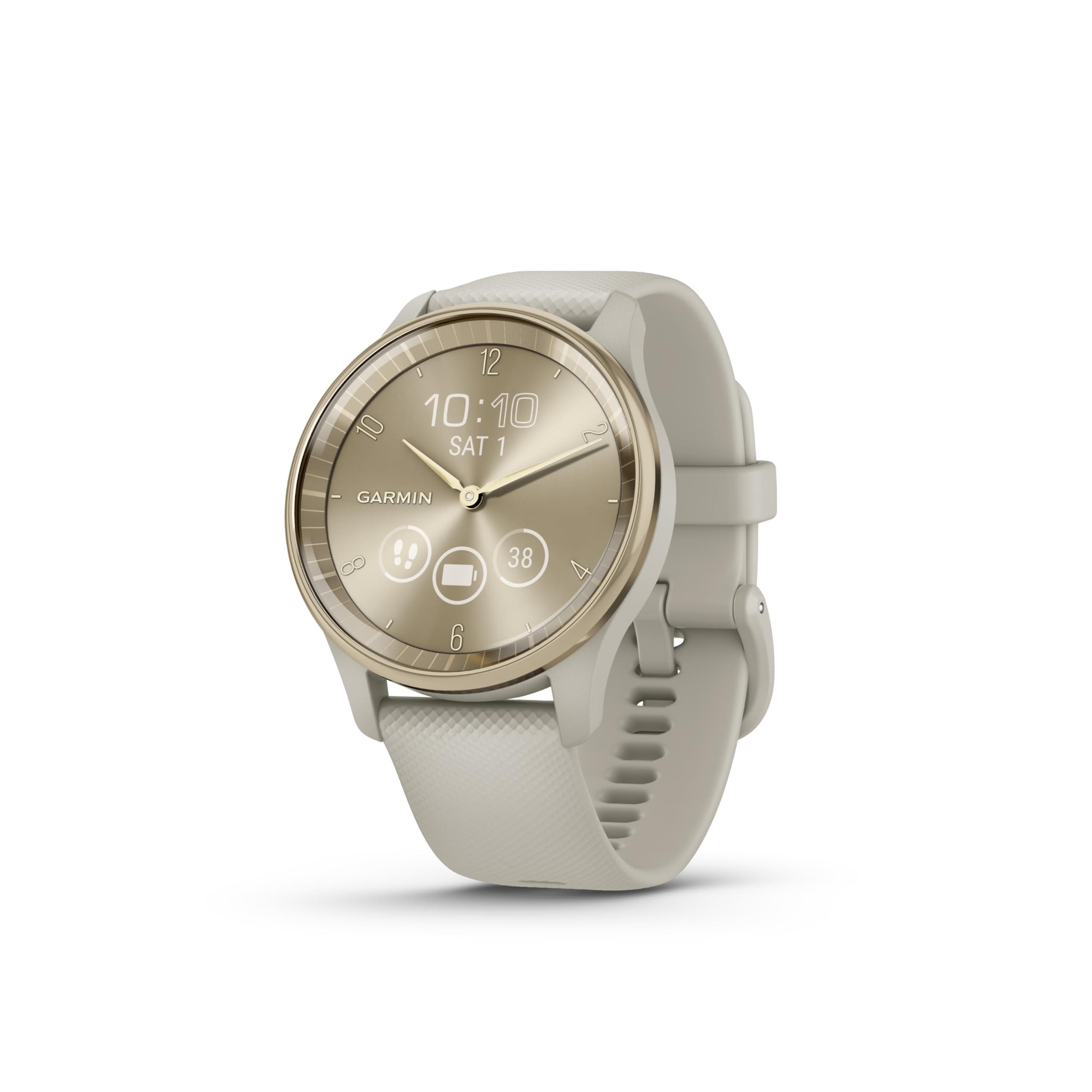 Garmin Garmin vívomove Trend – Hybrid Smartwatch – Cream Gold with Linen Strap