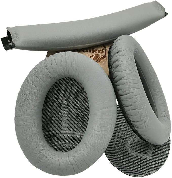 Replacement Ear Pads and Ear Pads for Bose QC25, QC35, QC35II Headphones - Silver Grey - Image 1